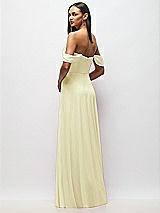 Alt View 6 Thumbnail - Butter Yellow Chiffon Corset Maxi Dress with Removable Off-the-Shoulder Swags