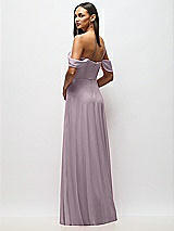 Alt View 6 Thumbnail - Lilac Dusk Chiffon Corset Maxi Dress with Removable Off-the-Shoulder Swags