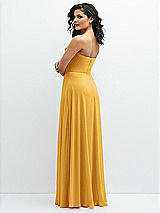 Alt View 3 Thumbnail - NYC Yellow Chiffon Corset Maxi Dress with Removable Off-the-Shoulder Swags