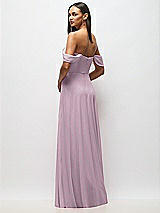 Alt View 6 Thumbnail - Suede Rose Chiffon Corset Maxi Dress with Removable Off-the-Shoulder Swags