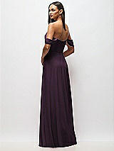Alt View 6 Thumbnail - Aubergine Chiffon Corset Maxi Dress with Removable Off-the-Shoulder Swags