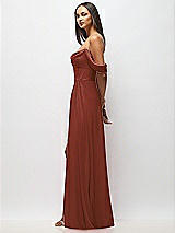 Alt View 5 Thumbnail - Auburn Moon Chiffon Corset Maxi Dress with Removable Off-the-Shoulder Swags