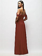 Alt View 6 Thumbnail - Auburn Moon Chiffon Corset Maxi Dress with Removable Off-the-Shoulder Swags