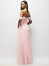 Alt View 6 Thumbnail - Ballet Pink Chiffon Corset Maxi Dress with Removable Off-the-Shoulder Swags