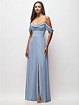 Alt View 4 Thumbnail - Cloudy Chiffon Corset Maxi Dress with Removable Off-the-Shoulder Swags