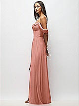 Alt View 5 Thumbnail - Desert Rose Chiffon Corset Maxi Dress with Removable Off-the-Shoulder Swags