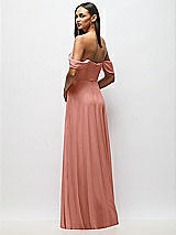 Alt View 6 Thumbnail - Desert Rose Chiffon Corset Maxi Dress with Removable Off-the-Shoulder Swags