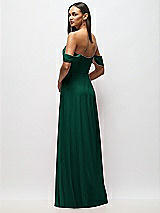 Alt View 6 Thumbnail - Hunter Green Chiffon Corset Maxi Dress with Removable Off-the-Shoulder Swags