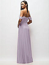 Alt View 6 Thumbnail - Lilac Haze Chiffon Corset Maxi Dress with Removable Off-the-Shoulder Swags