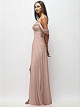 Alt View 5 Thumbnail - Neu Nude Chiffon Corset Maxi Dress with Removable Off-the-Shoulder Swags