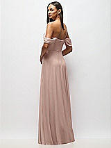 Alt View 6 Thumbnail - Neu Nude Chiffon Corset Maxi Dress with Removable Off-the-Shoulder Swags