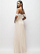 Alt View 6 Thumbnail - Oat Chiffon Corset Maxi Dress with Removable Off-the-Shoulder Swags