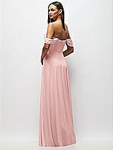 Alt View 6 Thumbnail - Rose Chiffon Corset Maxi Dress with Removable Off-the-Shoulder Swags