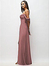 Alt View 5 Thumbnail - Rosewood Chiffon Corset Maxi Dress with Removable Off-the-Shoulder Swags