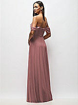 Alt View 6 Thumbnail - Rosewood Chiffon Corset Maxi Dress with Removable Off-the-Shoulder Swags