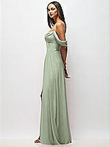 Alt View 5 Thumbnail - Sage Chiffon Corset Maxi Dress with Removable Off-the-Shoulder Swags