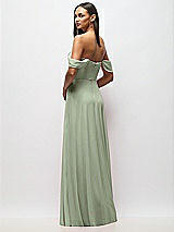 Alt View 6 Thumbnail - Sage Chiffon Corset Maxi Dress with Removable Off-the-Shoulder Swags