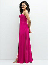 Alt View 2 Thumbnail - Think Pink Chiffon Corset Maxi Dress with Removable Off-the-Shoulder Swags