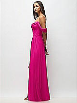 Alt View 5 Thumbnail - Think Pink Chiffon Corset Maxi Dress with Removable Off-the-Shoulder Swags