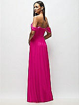 Alt View 6 Thumbnail - Think Pink Chiffon Corset Maxi Dress with Removable Off-the-Shoulder Swags