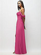 Alt View 5 Thumbnail - Tea Rose Chiffon Corset Maxi Dress with Removable Off-the-Shoulder Swags