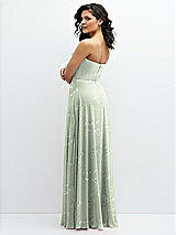 Alt View 3 Thumbnail - Vintage Primrose Sage Chiffon Corset Maxi Dress with Removable Off-the-Shoulder Swags