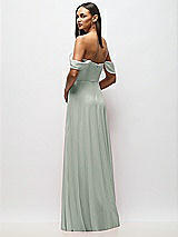 Alt View 6 Thumbnail - Willow Green Chiffon Corset Maxi Dress with Removable Off-the-Shoulder Swags