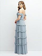 Alt View 3 Thumbnail - Mist Tiered Chiffon Maxi A-line Dress with Convertible Ruffle Straps