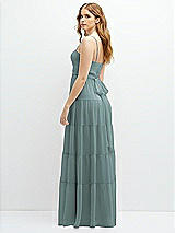 Rear View Thumbnail - Icelandic Modern Regency Chiffon Tiered Maxi Dress with Tie-Back