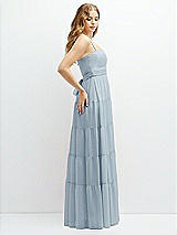 Side View Thumbnail - Mist Modern Regency Chiffon Tiered Maxi Dress with Tie-Back