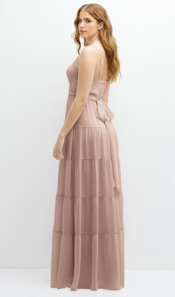 Back View - Neu Nude Modern Regency Chiffon Tiered Maxi Dress with Tie-Back