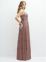 Side View Thumbnail - Sienna Modern Regency Chiffon Tiered Maxi Dress with Tie-Back