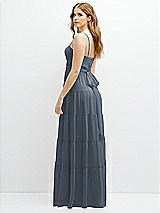 Rear View Thumbnail - Silverstone Modern Regency Chiffon Tiered Maxi Dress with Tie-Back