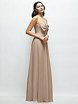 Side View Thumbnail - Topaz Strapless Chiffon Maxi Dress with Oversized Bow Bodice