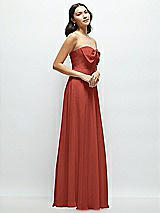 Side View Thumbnail - Amber Sunset Strapless Chiffon Maxi Dress with Oversized Bow Bodice