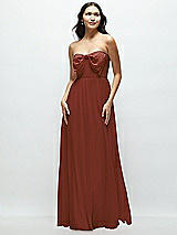 Front View Thumbnail - Auburn Moon Strapless Chiffon Maxi Dress with Oversized Bow Bodice