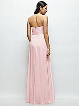 Rear View Thumbnail - Ballet Pink Strapless Chiffon Maxi Dress with Oversized Bow Bodice