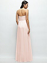 Rear View Thumbnail - Blush Strapless Chiffon Maxi Dress with Oversized Bow Bodice