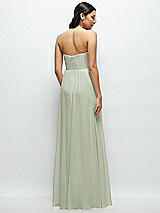 Rear View Thumbnail - Celadon Strapless Chiffon Maxi Dress with Oversized Bow Bodice