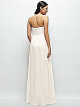 Rear View Thumbnail - Ivory Strapless Chiffon Maxi Dress with Oversized Bow Bodice