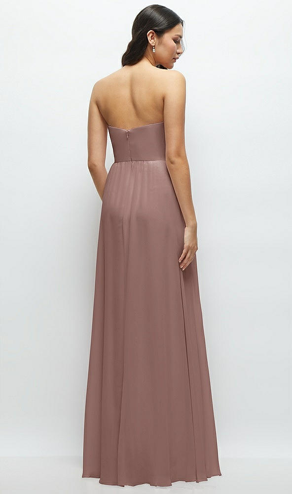 Back View - Sienna Strapless Chiffon Maxi Dress with Oversized Bow Bodice