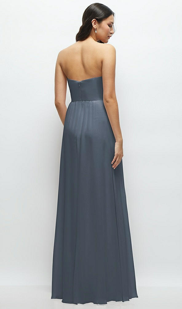 Back View - Silverstone Strapless Chiffon Maxi Dress with Oversized Bow Bodice