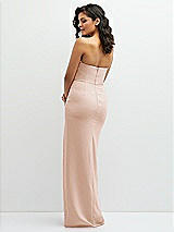 Rear View Thumbnail - Cameo Sleek Strapless Crepe Column Dress with Cut-Away Slit