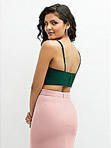 Rear View Thumbnail - Hunter Green Crepe Mix-and-Match Midriff Corset Top 