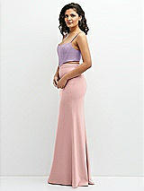 Side View Thumbnail - Pale Purple Crepe Mix-and-Match Midriff Corset Top 