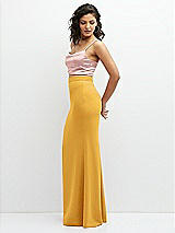 Side View Thumbnail - NYC Yellow Crepe Mix-and-Match High Waist Fit and Flare Skirt