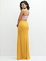 Rear View Thumbnail - NYC Yellow Crepe Mix-and-Match High Waist Fit and Flare Skirt