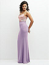 Side View Thumbnail - Pale Purple Crepe Mix-and-Match High Waist Fit and Flare Skirt