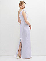 Rear View Thumbnail - Silver Dove Oversized Flower One-Shoulder Satin Column Dress