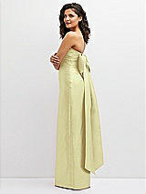 Side View Thumbnail - Butter Yellow Strapless Draped Bodice Column Dress with Oversized Bow